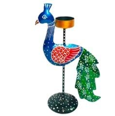 Peacock Tea Light Holder | Handcrafted Bird Showpiece Candle Stand for Decor