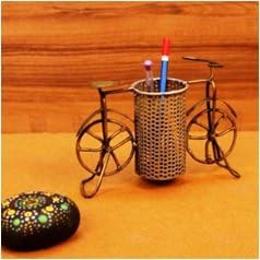 Cycle Pen Stand | Iron Painted Bicycle Shaped Desk Organizer for Office Use
