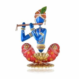 Krishna Tea Light Showpiece | Metal Decorative Candle Holder for Spiritual Ambience