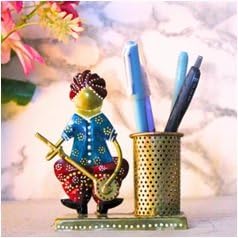 Musician Pen Stand | Sitting Man Figurine with Holder for Stationery or Desk Styling