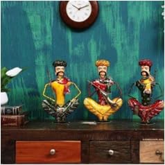 Rajasthani Men Musicians Set of 3 | Decorative Folk Art Figurines for Traditional Decor