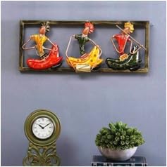 Wrought Iron Musician Wall Frame | Indian Classical Art Decor for Ethnic Interior Themes