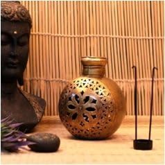 Golden Kuria Tea Light Holder (12 Inch) | Iron Metal Candle Stand for Home Decor | Traditional Diwali Decoration Item & Table Centerpiece