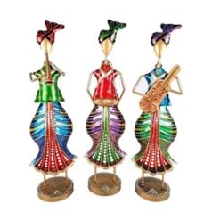 Musical Men Table Decor Set of 3 | Rajasthani Folk Showpieces for Festive Display