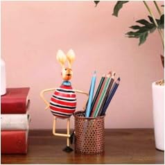 Rabbit Pen Stand | Multi Colour Hand Painted Animal Themed Desk Organizer