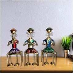 Tribal Dolls Set of 3 | Sitting Figurines for Cultural Indian Art Display in Home
