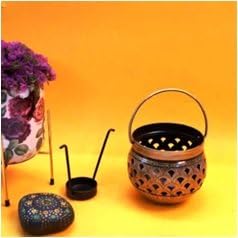 Tea Light Holder | Small Iron Painted Candle Stand for Puja Table or Gifting