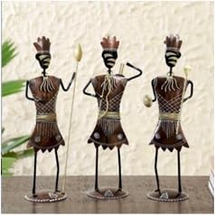 Rajasthani Soldier Figurines Set of 3 | Cultural Decorative Showpieces for Traditional Decor