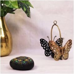 Butterfly Tea Light Holder | Iron Painted Twin Design Decorative Candle Stand