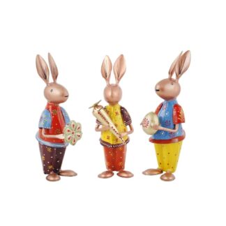Colourful Rabbit Figurines Set of 3 | Handcrafted Decorative Animal Showpieces