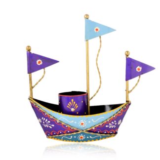 Blue Boat Pen Stand | Nautical Theme Decorative Stationery Holder for Desk