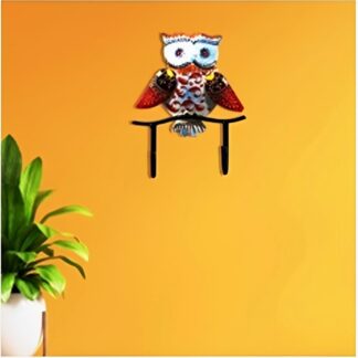 Owl Wall Key Holder for Home Decoration, Handcrafted Owl Design Key Organizer, Antique Finish Key Hanger for Modern and Traditional Interiors, Unique Home Decor Item