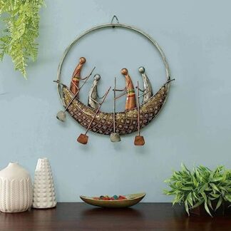 Multicolour Round Boat Wall Art for Wall Decoration, Unique and Artistic Round Boat Frame for Home and Office Decor, Stylish and Modern Wall Art, Creative and Colorful Boat