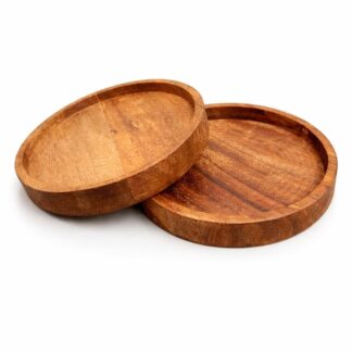 Wooden Tea Coasters Set of 6 | Handmade Babul Wood Coaster Set for Dining Table, Tea Coffee Cups, Mugs & Glasses | Eco-Friendly Indian Handicraft Home & Gift Item