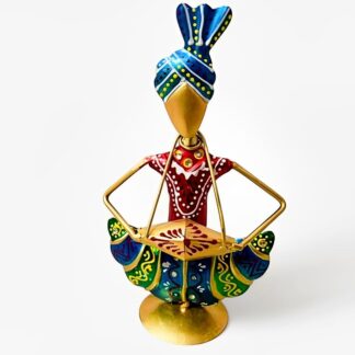 Rajasthani Musician Showpiece Set of 1 | Multicolour Cultural Figurines for Home Decoration