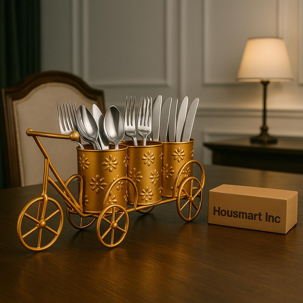 Metal Cutlery Holder for Kitchen β Durable Metal Utensil Organizer Stand for Spoons, Forks & Knives, Tabletop Cutlery Holder for Dining Table & Kitchen Counter