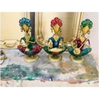 Musician Table Decor Set of 3 | Traditional Rajasthani Figurines for Shelf Display