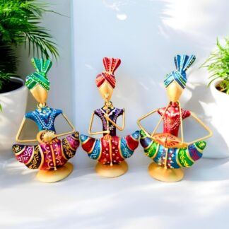 Three Lady Showpiece | Elegant Metal Figurines for Table or Corner Shelf Decor