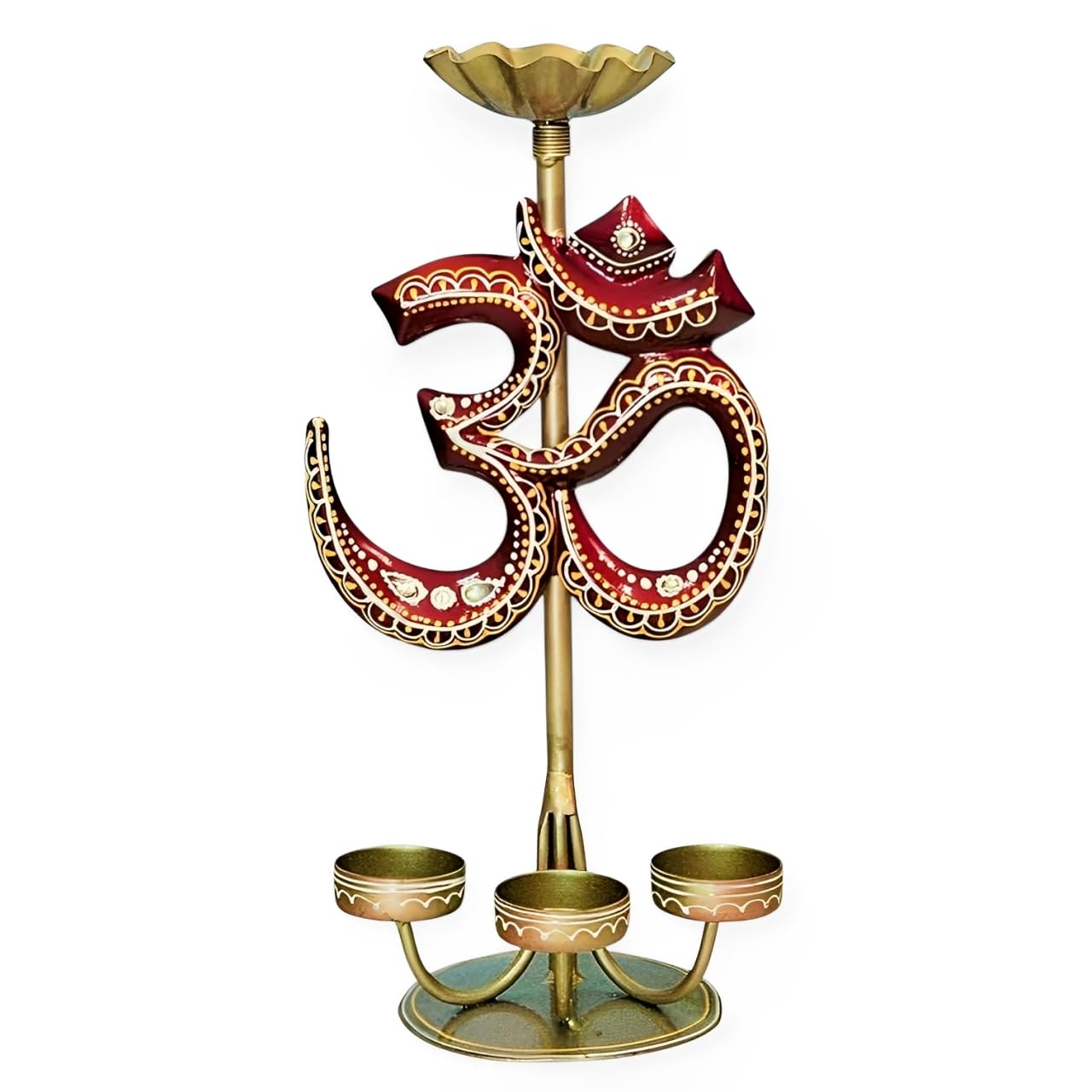 OM Tea Light Holder | Spiritual Symbol Candle Stand for Meditation or Festive Decor