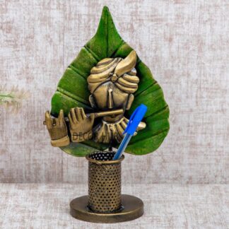 Lord Krishna Pen Stand Space-saving pencil holder for small desk | Elegant pencil holder for office desk | Pen holder for study table - 27x15x9 cm