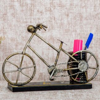 Cycle Pen Stand for Table Decoration, Stylish and Unique Pen Stand for Home, Office, or Study Table, Elegant and Compact Pen Holder for Tabletop Use
