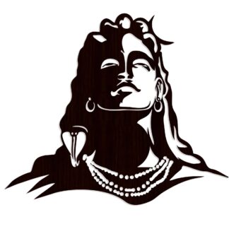 | Lord Shiv Ji Wall Decor Iron Frame with LED Light Unique Home Decoration - Small - 24 inch