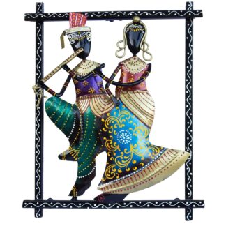 Radha Krishna Wall Hanging Showpiece | Spiritual Couple Idol Art for Wall Decor