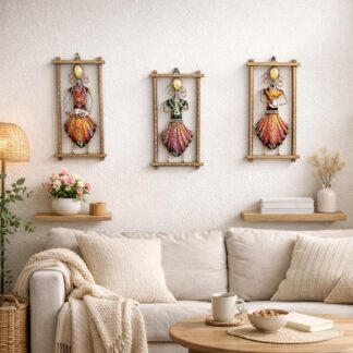 Handcrafted Metal Abstract Figures Wall Sculpture | Decorative Metal Wall Art for Living Room, Dining Room, Bedroom | Modern Home Decor Wall Hanging (MUTLI_ARUNA)