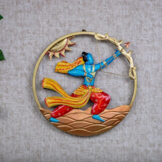 Shri Ram Ji Round Wall Decoration Frame for Home Decor, Spiritual Wall Hanging with Lord Ram Design, Elegant Religious Decor for Home and Office