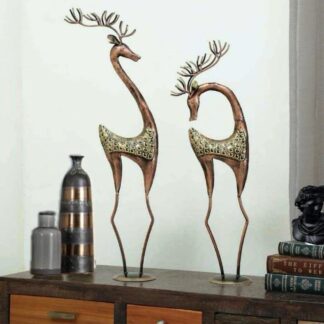Long Deer Set of 2 - Big Size - Iron Painted