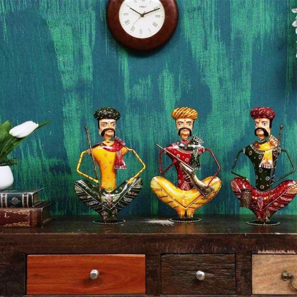 Set of 3 Big Musician Rajasthani showpiece