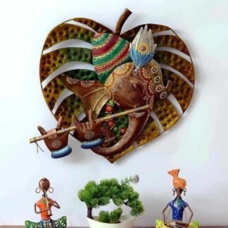 Lord Ganesha with Pan Leaf wall decoration - Metal
