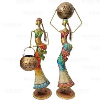 Hand Painted LADY WITH LOTA Tea - Light (Set of - 2)