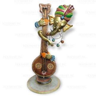 Hand Painted GITTAR GANESHA W / STAND