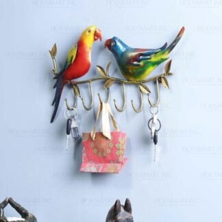 Hand Painted WALL 2 PARROT 6 HOOK