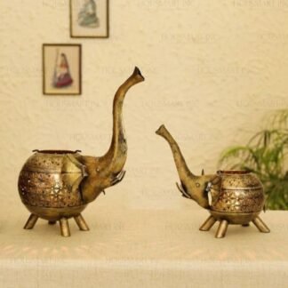 Hand Painted Tea - Light ELEPHANT (Set of - 2)