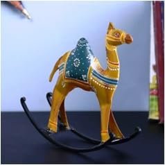 Camel Showpiece | IRON PAINTED ROCKING CAMEL | Multicolour Decorative Rajasthani Animal Figurine
