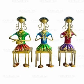 Hand Painted LADY MUSICAL W/ STOOL (Set of - 3)