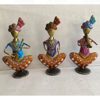 Hand Painted SITTING MEN (Set of - 3) HEART