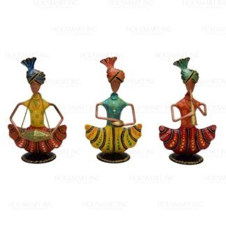Hand Painted MUSICAL SITTING MAN  (SET OF3) MINI
