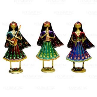 Hand Painted MUSICAL LADY (Set of - 3) MINI