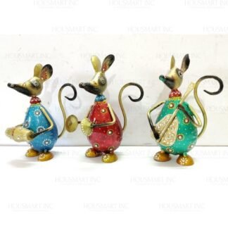 Hand Painted MUSICAL RAT (Set of - 3)
