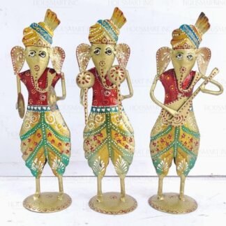 Hand Painted MUSICAL GANESHA (Set of - 3)MINI