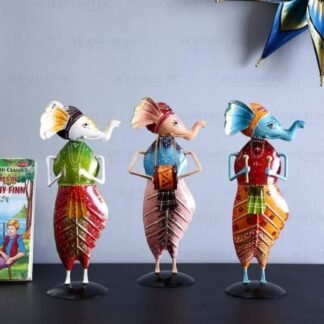 Hand Painted MUSICAL GANESHA (Set of - 3)