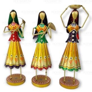 Hand Painted LADY FARMER (Set of - 3) COLOUR
