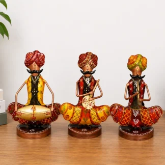 IRON PAINTED SITTING MEN (SET OF 3) MINI