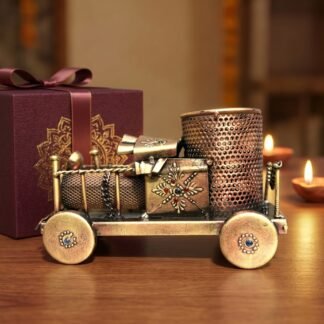 HOUSMART™ Engine Showpiece for Office Table Decor, Train Miniature for Corporate Gifting, Desk Decoration (12x13x21 CM)
