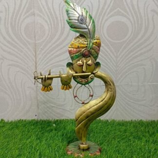 IRON PAINTED KRISHNA - Medium - L 12 x W 28 x H50 cm